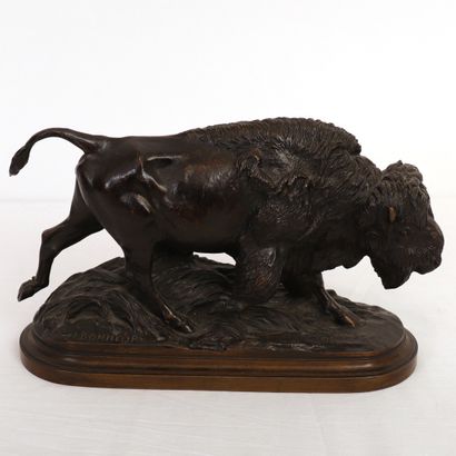 null BRONZE "BISON MARCHANT" by Isidore BONHEUR (1827-1901)

Bronze with black patina,...