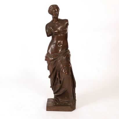 null LARGE BRONZE "VENUS OF MILO", early 20th century

Brown patina

Signed LOUVRE...