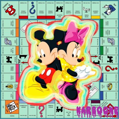  KARBOONE, Mickey Minnie Monopoly 
Finition plexi print, livré en caisse Américaine...