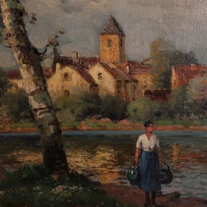 null TABLEAU "LA VILLAGEOISE À LA RIVIÈRE" de Pierre Jacques PELLETIER (1869-1931)

Huile...