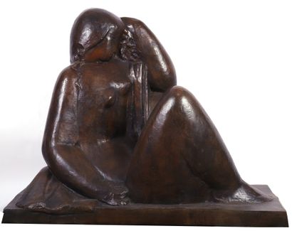 null BRONZE ART DÉCO "LE SOMMEIL" de Joseph CSAKY (1888-1971)

Fonte à patine brune

Signé,...
