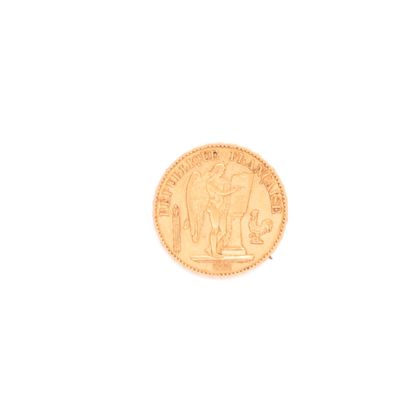CURRENCY 20 FRANCS GOLD 1895 
French Rep...