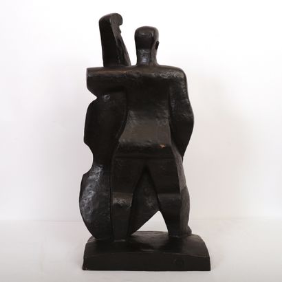 null SCULPTURE CUBISTE "LE VIOLONCELLISTE" de Pablo Curatella MANES (1891-1922) 

Bronze...