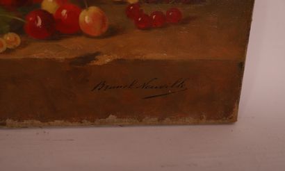 null painting "still life with cherries and grapes" by Alfred BRUNEL NEUVILLE (1852-1941)

Oil...
