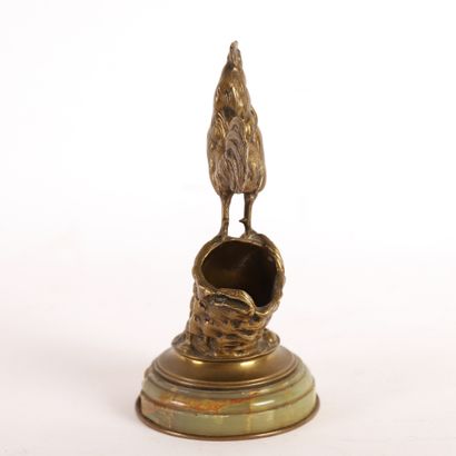 null SMALL BRONZE "COQ AU PANIER" by Auguste CAIN (1821-1894)

Bronze with gilded...