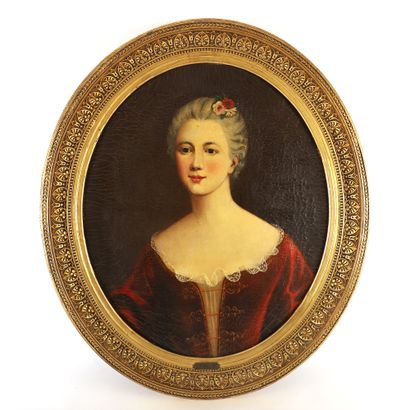 null OVAL PANEL "PORTRAIT OF AN ELEGANT", 18th century

Oil on canvas in a gilded...