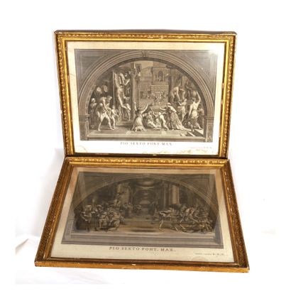 null PAIR OF LARGE ENGRAVINGS "PIO SEXTO PONT. MAX." by Joannes VOLPATO (1735-1803)...