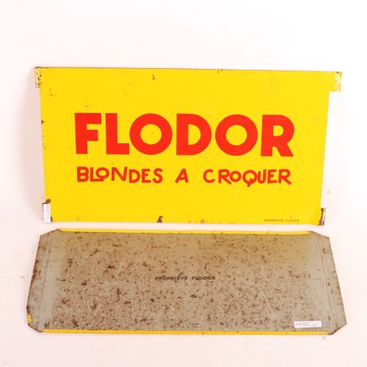 null TWO ADVERTISING PLATES FOR "FLODOR" CHIPS

Painted sheet metal marked "Flodor...