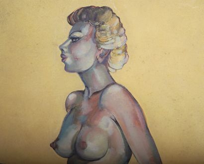 null TABLEAU "NUDE SEATED WOMAN" attributed to Albert REISS (1909-1989)

Oil on cardboard...
