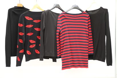 null Lot of 5 clothes including:

-black sweater Gérard Darel, t2

-Jacky luxury...