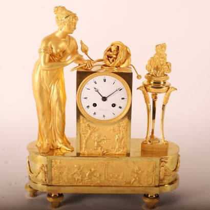 null BEAUTIFUL CLOCK RESTORATION "ALLEGORY OF THE BIRTH OF THE DUKE OF BORDEAUX

In...