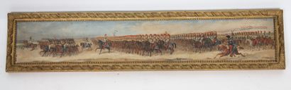 null PAINTER "SCENE OF A PARADE OF TROOPS ON HORSE" by LERANTE (XIX)

Oil on cardboard

Signed...