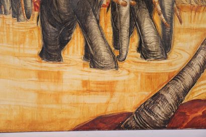 null 
André MAIRE (1898-1984)

Les éléphants sacrés à Madurai

Huile sur toile d’origine

Signé...