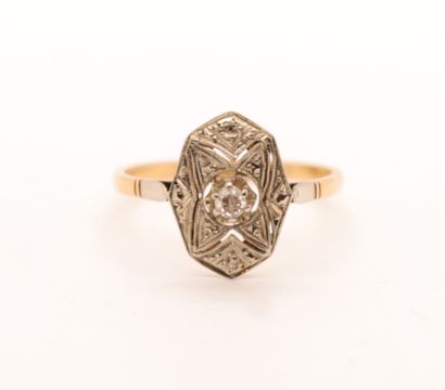 null YELLOW GOLD AND WHITE GOLD RING IN OCTAGON

Decorated with a small central diamond

Tdd...