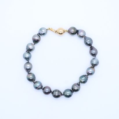 null BAROQUE TAHITIAN PEARL BRACELET WITH YELLOW GOLD BALL CLASP
L : 21 cm
Weight...