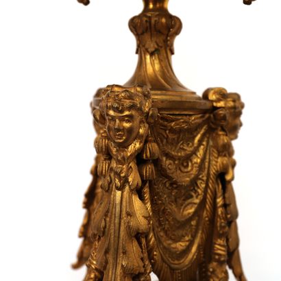 null GRANDE ET BELLE LAMPE LOUIS XVI
En bronze doré et ciselé à décor d'une vasque...