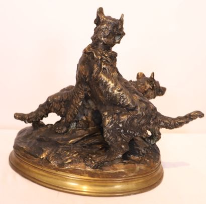 Thomas Cartier ANIMAL GROUP IN BRONZE "TWO DOGS PLAYING" by Thomas François CARTIER...