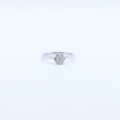 null Bague Fleur en or blanc 750°/. 1g60
Sertie de 7 diamants ronds taille moderne...