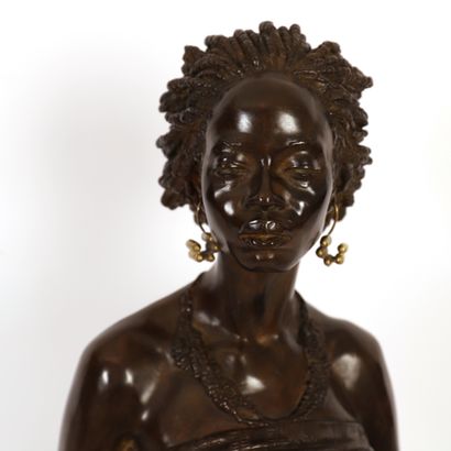 null SCULPTURE "AFRICAN VENUS" after Charles Cordier
Bronze with golden patina and...