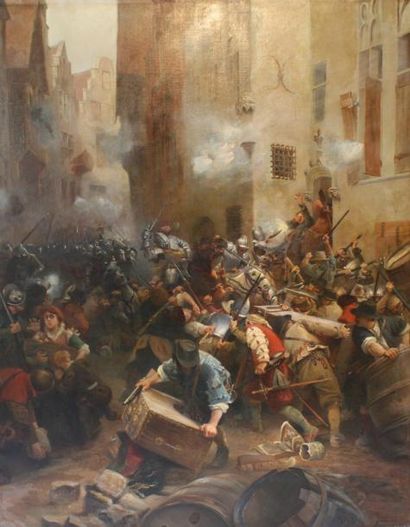 null BATAILLE D'ANVERS SOUS PHILIPPE II Saccage à Anvers: armée espagnole révoltée...
