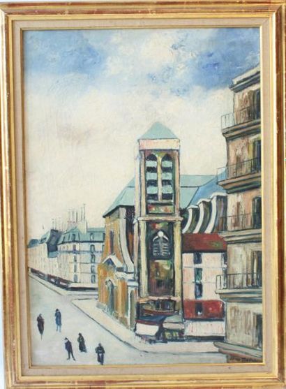 ELISEE MACLET (1881-1962) Eglise Saint Nicolas du Chardonnet Huile sur toile signée...