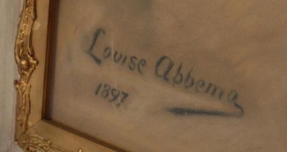 LOUISE ABBEMA (1858-1927) «Allégorie de la musique» Paire de pastels sur papier Signés...