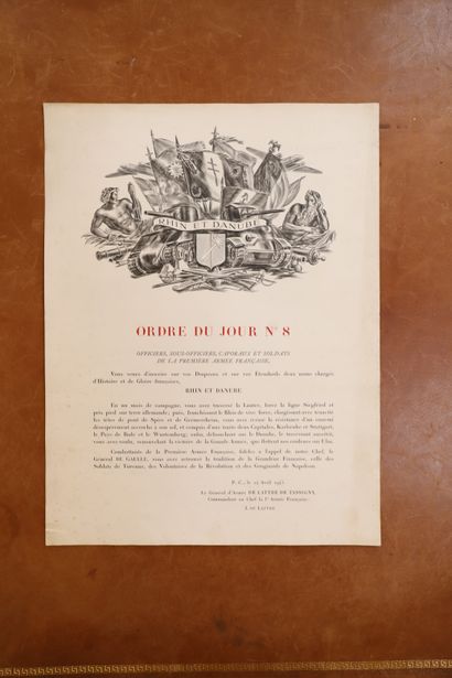 null AFFICHE RHIN et DANUBE 
Ordre du jour n° 8 du 24 avril 1945
J-DE LATTRE documentation...