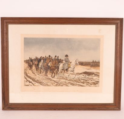 null GRAVURE "1814, LA CAMPAGNE DE FRANCE" illustrant le tableau peint par Ernest...