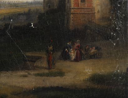 null TABLEAU "LA PROMENADE DU DRAGON" de François-Edmé RICOIS (1795-1881)
Huile sur...