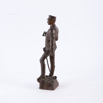 null SCULPTURE "SUR LA BRÈCHE" de Charles ANFRIE (1833-1905) 
Bronze à patine brune...