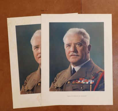 null PORTRAIT du Général DE GOISLARD DE MONSABERT
imprimé à Alger 
Deux photos couleurs...