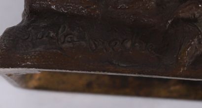 null SCULPTURE "SUR LA BRÈCHE" de Charles ANFRIE (1833-1905) 
Bronze à patine brune...