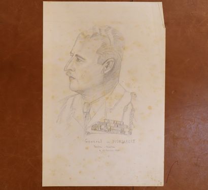 null DESSIN au crayon "Portrait du Général de Monsabert"
Baden-Baden le 24 octobre...