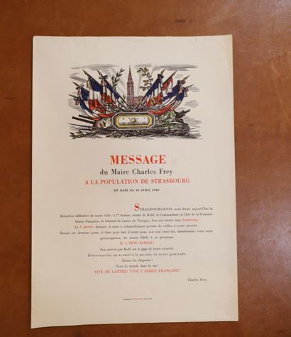 null AFFICHE 
Message du Maire Charles FREY à la population de Strasbourg en date...