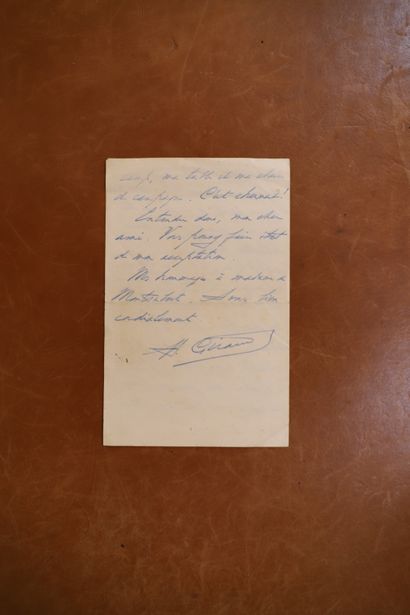 null Lettre datée et signée du 28.09.1926 du Général GIRAUD au Général de Monsab...