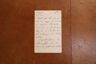 null Lettre manuscrite du 17.02.1927 du Général Giraud au Général De Monsabert 
"Désolé...