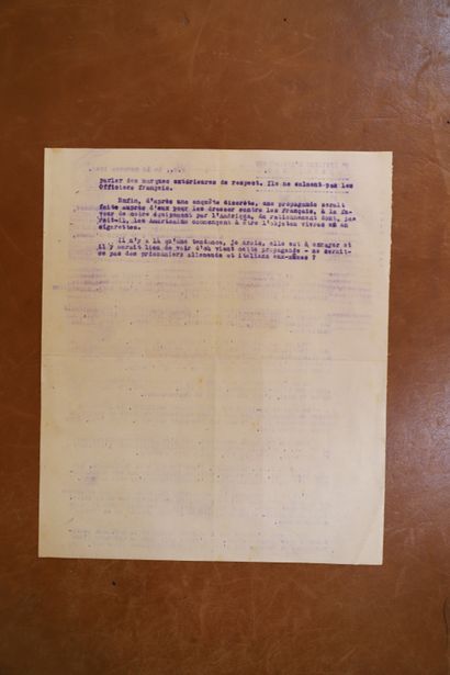 null Courrier daté du 12 octobre 1943 du Général de Goislard de Monsabert au Général...