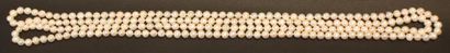 null SAUTOIR DE PERLES SEMI BAROQUE Sautoir de perles nouees L: 200 cm, Diametre...