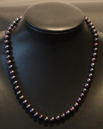 null COLLIER DE PERLES Collier de perles avec noeud de 6.5 mm PEACOCK Fermoir en...