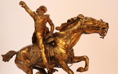 null VICTOIRE Sculpture en bronze représentant un cavalier, le Général Ney, sur son...
