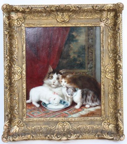 null TABLEAU LES CHATS OU CHACUN SON TOUR

Huile sur toile représentant une chatte...