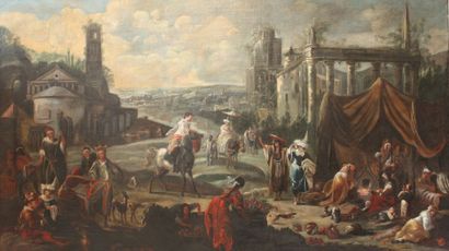 null ATTRIBUE A PIETER VAN BREDAEL (1629-1719)

Campement de bohémiens dans des ruines...