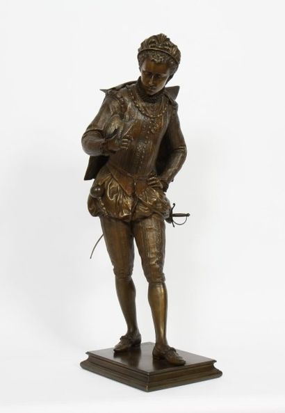 null GRANDE STATUE DE HENRI III 

En bronze patiné, représentant le jeune Henri III...