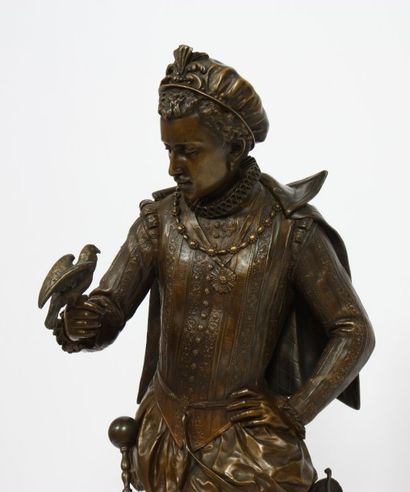 null GRANDE STATUE DE HENRI III 

En bronze patiné, représentant le jeune Henri III...