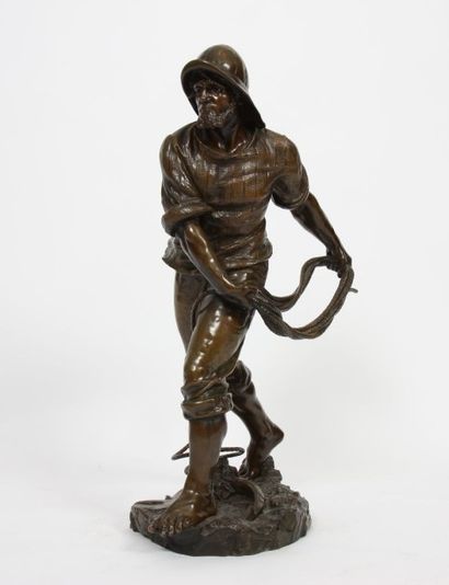 null LE PECHEUR 

Sculpture en bronze représentant un pécheur lançant une amarre.

Signé...