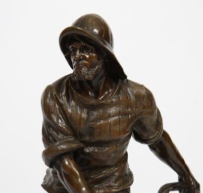 null LE PECHEUR 

Sculpture en bronze représentant un pécheur lançant une amarre.

Signé...