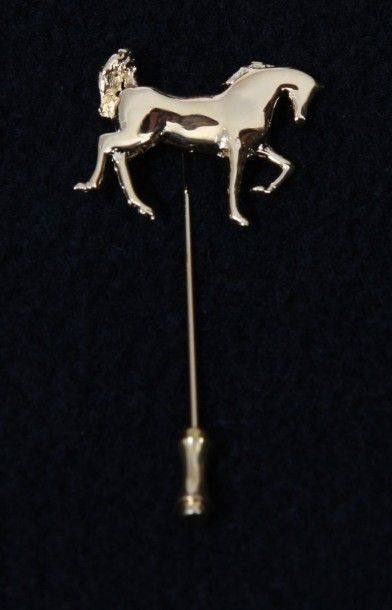 null EPINGLE "Cravate 	Horse" 

	Dorée, 	cheval arabe (2,8c x 2,3 cm)