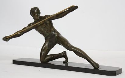 null BRONZE ART DECO "LANCEUR DE JAVELOT"

En bronze à patine verte et dorée pour...