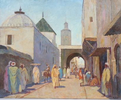 null TABLEAU ORIENTALISTE "SCENE DE RUE A RABAT " DE HAMMAD JABRAN ( 1917-1993)

Huile...