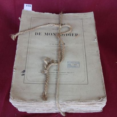 null HISTOIRE de la VILLE de MONTDIDIER par Victor de BEAUVILLE. 1857.

3 volumes...